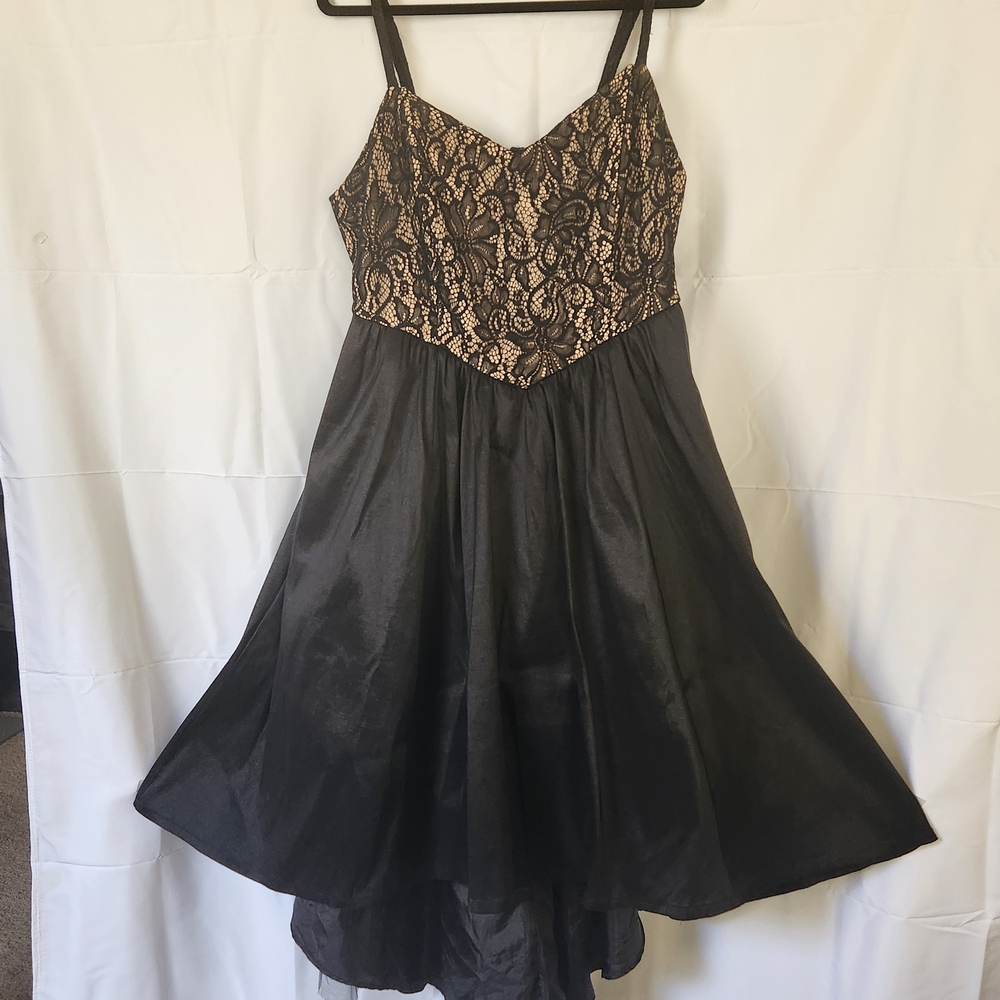 Torrid Black and Gold Lace Prom Dress